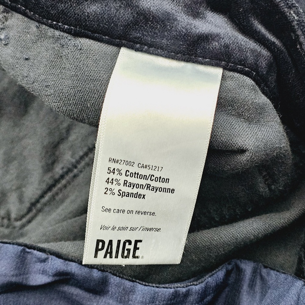 NEW Paige Womens 32 Mayslie Jogger Navy Blue Velvet Ankle Zip Utility Pants - Picture 6 of 14